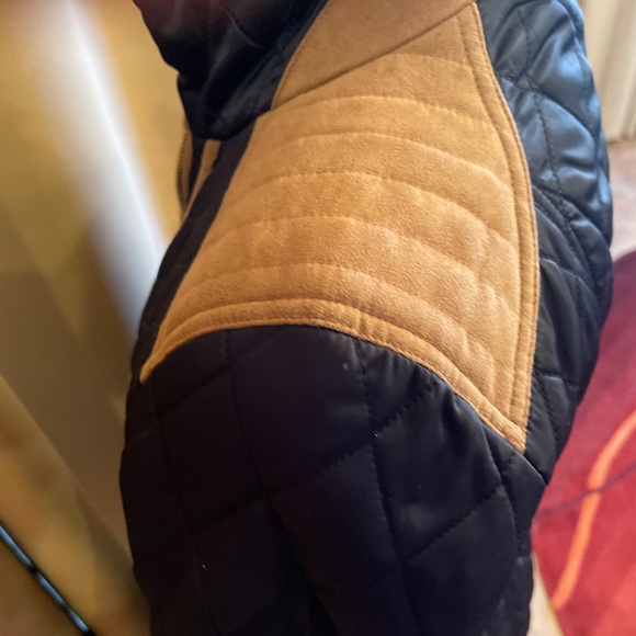 NEW! Vince Camuto Navy Blue and Tan Belted Jacket Size XS - Picture 12 of 15